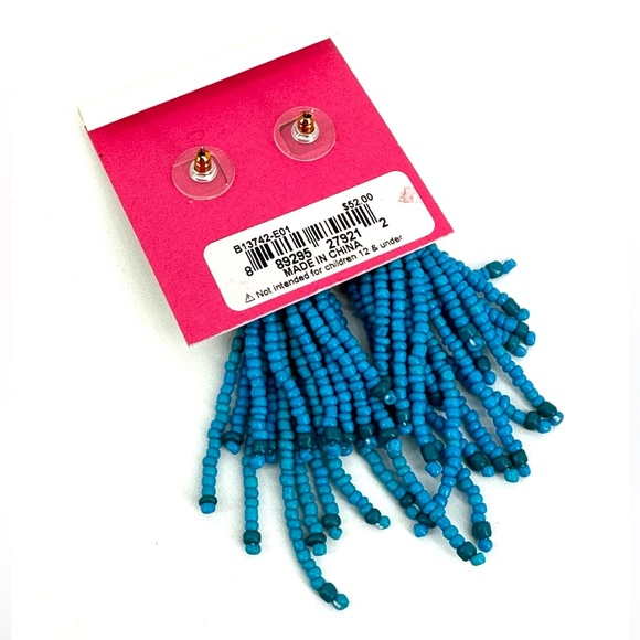 ✨SALE✨ Betsey Johnson Crystal Starfish Tassel Beaded Dangle Earrings - Picture 4 of 5